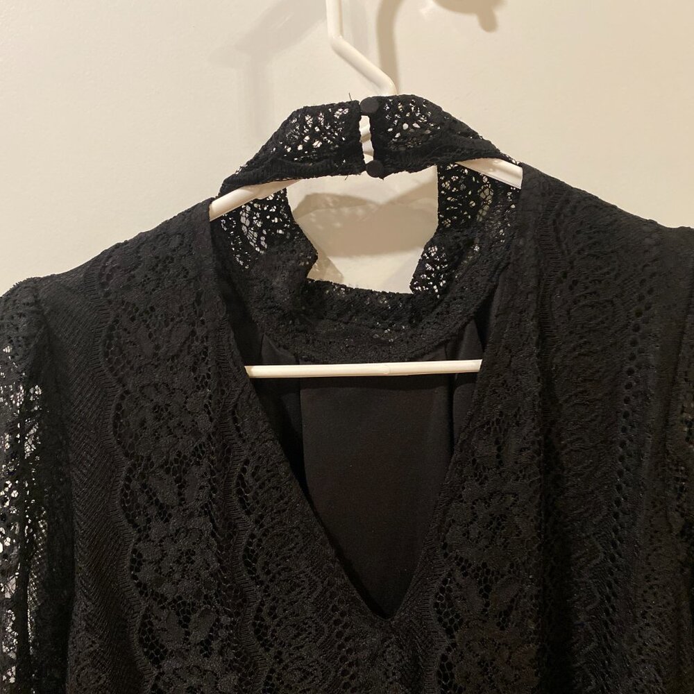 Express Black Lace Dress Size Medium - Picture 8 of 13